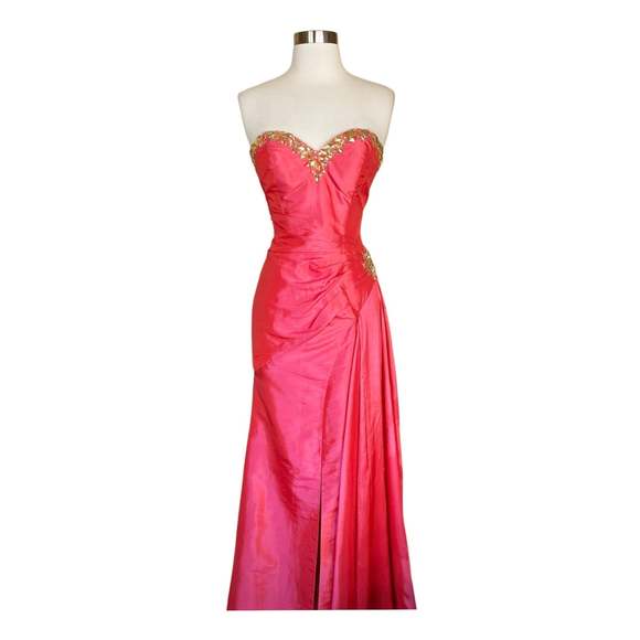 Elegant Strapless Pink Prom Dress - Picture 10 of 15